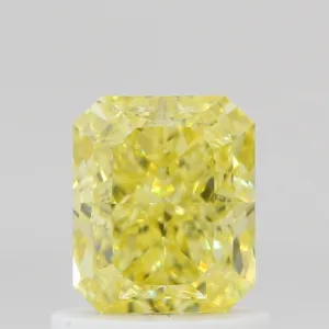 1 Carat Radiant Fancy Intense Yellow VS1 Natural Diamond