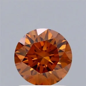 1 Carat Round Fancy Orange VVS2 Lab Diamond