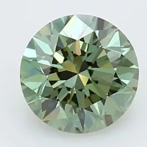 1 Carat Round Fancy Vivid Green VVS2 Lab Diamond
