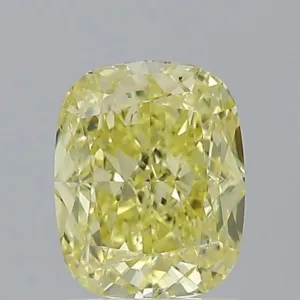 1.01 Carat Cushion Modified Fancy Intense Yellow SI2 Natural Diamond