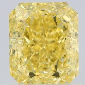 1.06 Carat Radiant Fancy Intense Yellow VS2 Natural Diamond