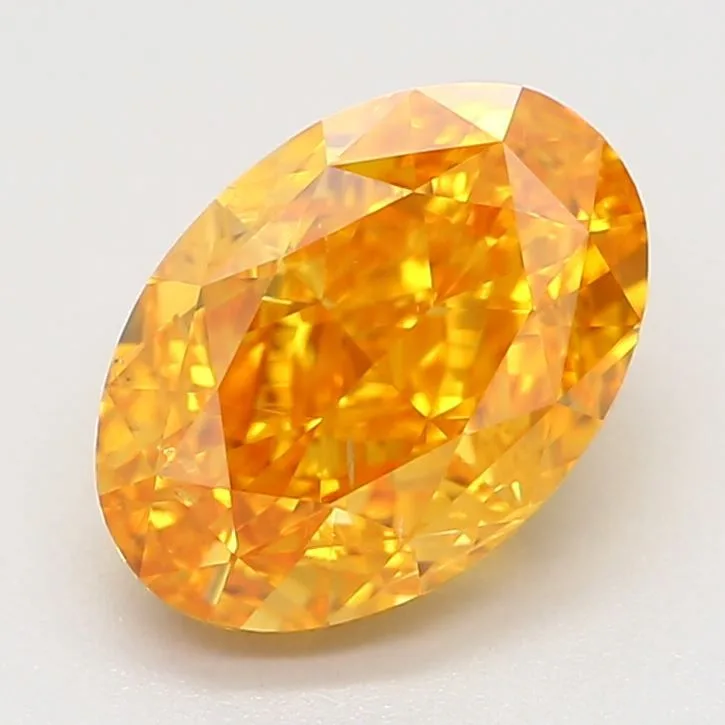1.07 Carat Oval Fancy Vivid Orange SI2 Natural Diamond 1 1.07 Carat Oval Fancy Vivid Orange SI2 Natural Diamond