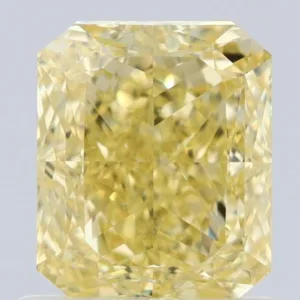 1.1 Carat Radiant Fancy Intense Yellow VS1 Natural Diamond