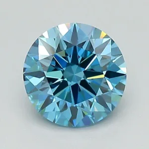 1.1 Carat Round Fancy Vivid Blue VVS2 Lab Diamond