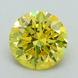 1.22 Carat Round Fancy Vivid Yellow VS1 Lab Diamond