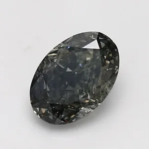 1.23 Carat Oval Fancy Dark Gray SI2 Natural Diamond
