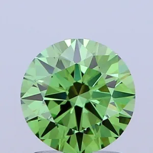 1.26 Carat Round Fancy Vivid Green VS2 Lab Diamond