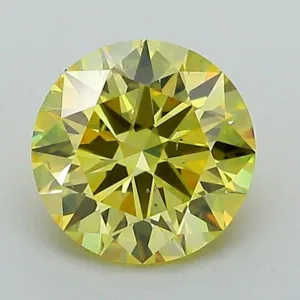 1.27 Carat Round Fancy Vivid Yellow VVS2 Lab Diamond