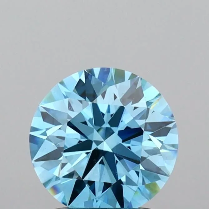 1.38 Carat Round Fancy Vivid Blue VS1 Lab Diamond 1 1.38 Carat Round Fancy Vivid Blue VS1 Lab Diamond