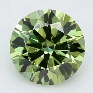 1.41 Carat Round Fancy Vivid Green VVS2 Lab Diamond