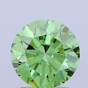 1.5 Carat Round Fancy Vivid Green VS2 Lab Diamond