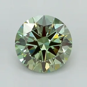 1.64 Carat Round Fancy Vivid Green VVS2 Lab Diamond