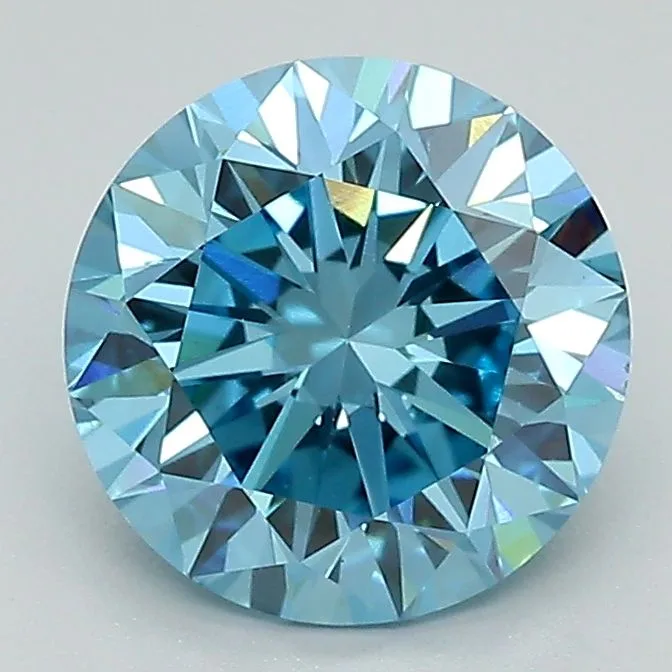 2.01 Carat Round Fancy Vivid Blue VS1 Lab Diamond 1 2.01 Carat Round Fancy Vivid Blue VS1 Lab Diamond