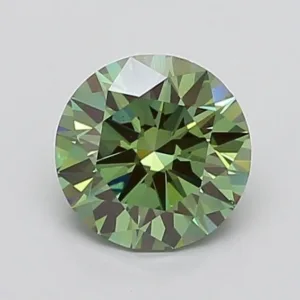 2.01 Carat Round Fancy Vivid Green VS2 Lab Diamond