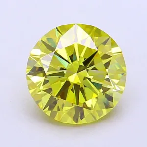2.01 Carat Round Fancy Vivid Yellow VS2 Lab Diamond
