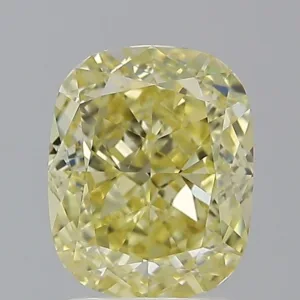 2.02 Carat Cushion Modified Fancy Yellow SI2 Natural Diamond