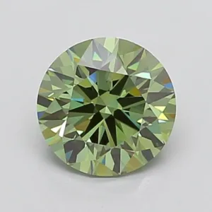 2.06 Carat Round Fancy Vivid Green VS1 Lab Diamond