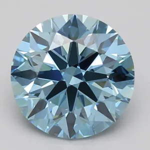 2.51 Carat Round Fancy Vivid Blue VVS2 Lab Diamond
