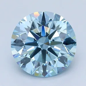 2.9 Carat Round Fancy Vivid Blue VS1 Lab Diamond