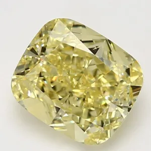 3.02 Carat Cushion Brilliant Fancy Intense Yellow VVS2 Natural Diamond