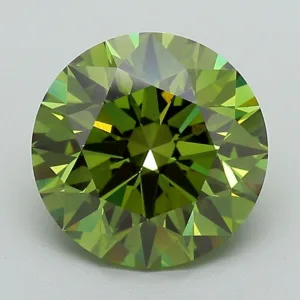 3.02 Carat Round Fancy Vivid Green VS2 Lab Diamond