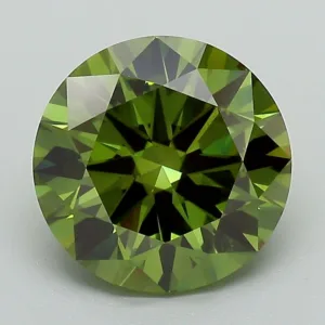 3.08 Carat Round Fancy Vivid Green VS1 Lab Diamond