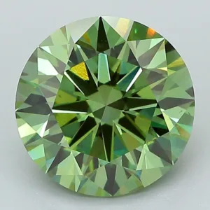 3.08 Carat Round Fancy Vivid Green VS1 Lab Diamond