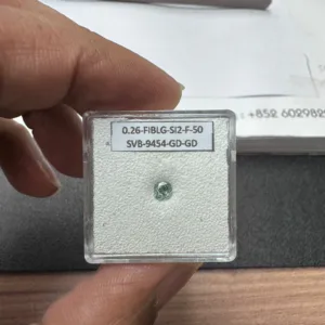 0.26 Carat Cushion Brilliant Fancy Intense Green SI2 Natural Diamond