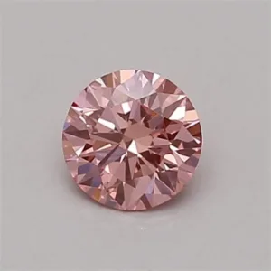 0.3 Carat Round Fancy Vivid Pink VS1 Lab Diamond