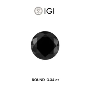 0.34 Carat Round Black Natural Diamond