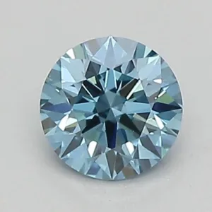 0.34 Carat Round Fancy Vivid Blue VVS2 Lab Diamond