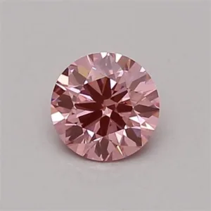 0.35 Carat Round Fancy Vivid Pink VVS2 Lab Diamond