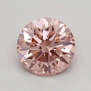 0.37 Carat Round Fancy Vivid Pink VS1 Lab Diamond