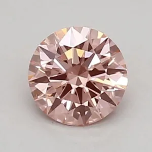 0.37 Carat Round Fancy Vivid Pink VS1 Lab Diamond