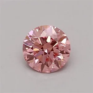 0.37 Carat Round Fancy Vivid Pink VVS2 Lab Diamond