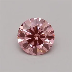 0.38 Carat Round Fancy Vivid Pink VS1 Lab Diamond