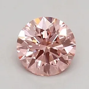 0.38 Carat Round Fancy Vivid Pink VS1 Lab Diamond