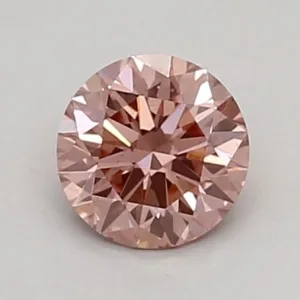 0.38 Carat Round Fancy Vivid Pink VS2 Lab Diamond