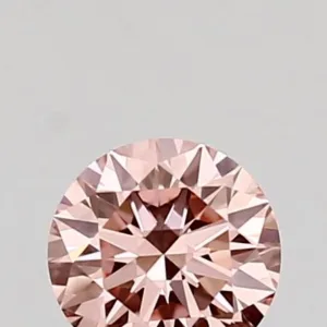 0.38 Carat Round Fancy Vivid Pink VVS2 Lab Diamond