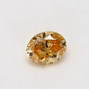 0.41 Carat Oval Fancy Intense Yellow Orange Natural Diamond