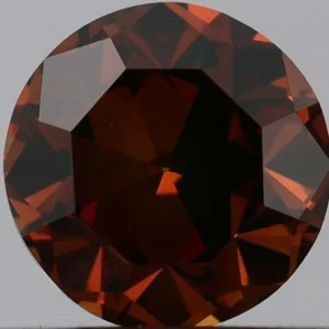 0.41 Carat Round Fancy Deep Orange VS2 Natural Diamond