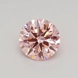 0.41 Carat Round Fancy Vivid Pink VVS2 Lab Diamond