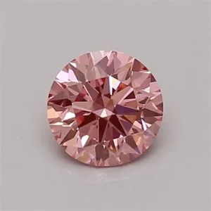 0.42 Carat Round Fancy Vivid Pink VVS2 Lab Diamond