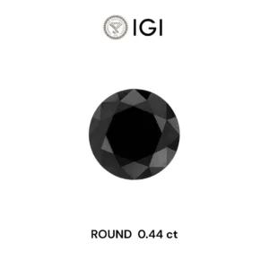 0.44 Carat Round Black Natural Diamond