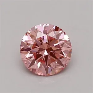 0.46 Carat Round Fancy Vivid Pink VVS2 Lab Diamond