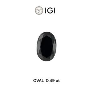 0.49 Carat Oval Black Natural Diamond