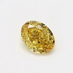 0.5 Carat Oval Fancy Vivid Yellow SI2 Natural Diamond