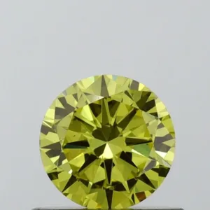 0.51 Carat Round Fancy Intense Yellow VS1 Lab Diamond