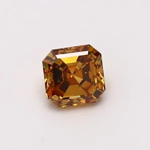0.52 Carat Asscher Fancy Deep Yellow Orange SI2 Natural Diamond