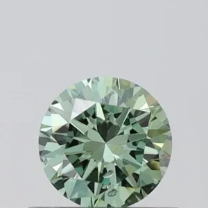 0.52 Carat Round Fancy Vivid Green SI1 Lab Diamond